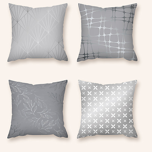 

Cushion Cover 4PC Short Plush Soft Decorative Square Throw Pillow Cover Cushion Case Pillowcase for Sofa Bedroom 45 x 45 cm (18 x 18 Inch) Superior Quality Machine Washable