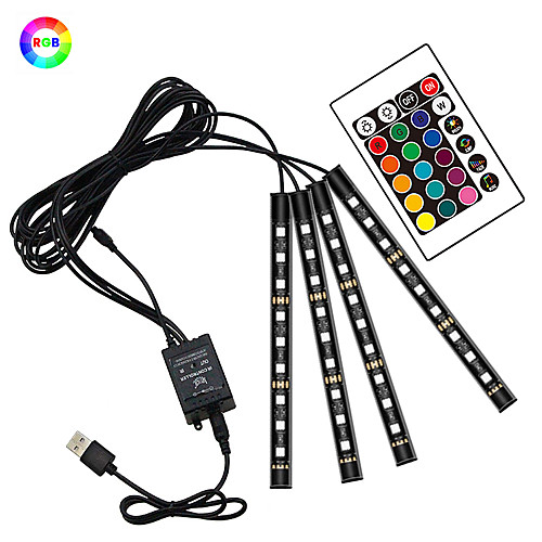 

17cm4 RGB Strip Lights 36 LEDs 5050 SMD 10mm 1 24Keys Remote Controller 1 set RGB Thanksgiving Day Christmas Waterproof USB Suitable for Vehicles 5 V
