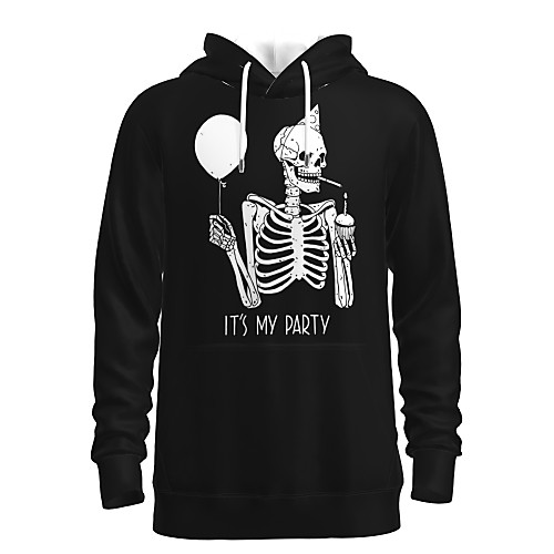 

Men's Pullover Hoodie Sweatshirt Graphic 3D Skull Hooded Daily 3D Print 3D Print Hoodies Sweatshirts Long Sleeve Black