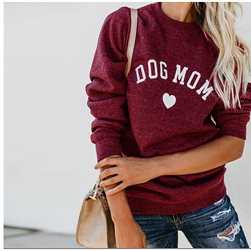 

Women's Pullover Sweatshirt Graphic Text Letter Monograms Daily Casual Hoodies Sweatshirts Black Blue Wine