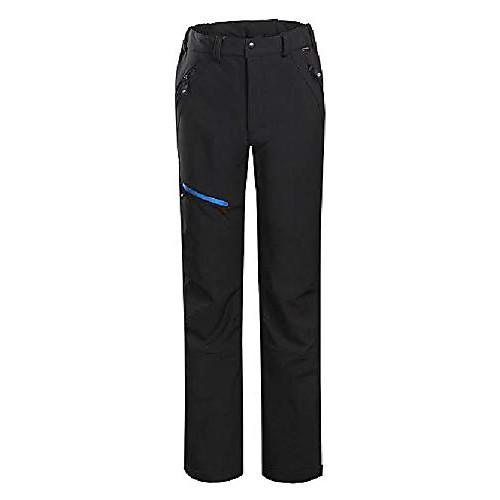 

men's fleece lined waterproof hiking pants lightweight breathable insulated trousers black