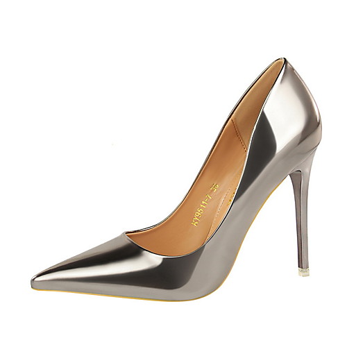 

Women's Heels Stiletto Heel Pointed Toe Sexy Party & Evening Walking Shoes PU Solid Colored Black Champagne Gold