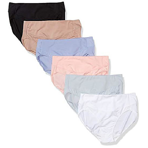 

women's signature smoothing hi-cut panty (pack of 6), assorted color, 8