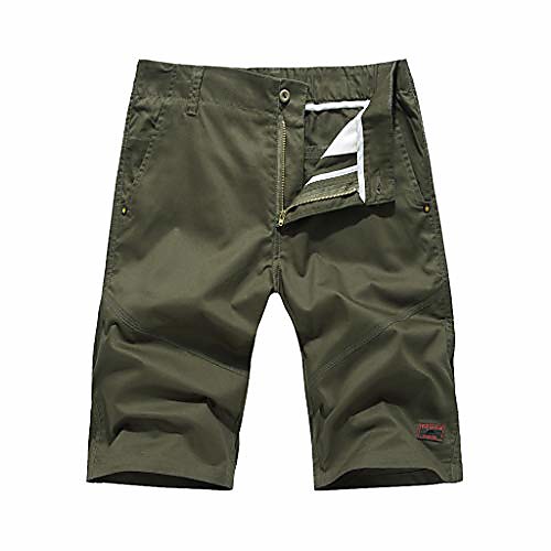 

pocket pure color shorts fashion men's casual overalls wind overalls shorts army green