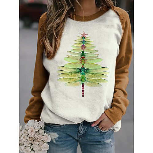 

Women's Pullover Sweatshirt Graphic Christmas Daily Basic Christmas Hoodies Sweatshirts Red Khaki Green