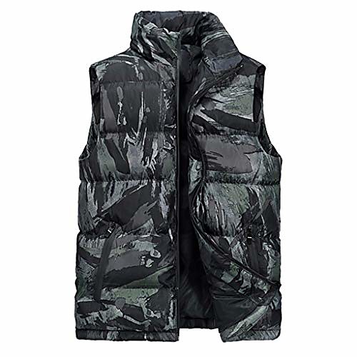 

Men's Sports Puffer Jacket Hiking Vest / Gilet Outdoor Down Jacket Winter Outdoor Camo / Camouflage Thermal Warm Packable Lightweight Breathable Top Hunting Fishing Climbing Camouflage Army Green