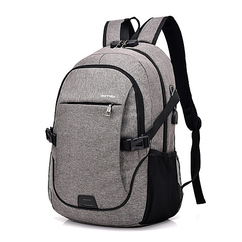 

Women's Unisex Polyester Special Material School Bag Commuter Backpack Functional Backpack Large Capacity Waterproof Zipper Solid Color Sports & Outdoor Daily Backpack Black Blue Purple Gray