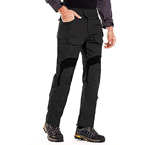 

men's assault tactical pants, lightweight outdoor hiking military combat cargo trousers g2wf black