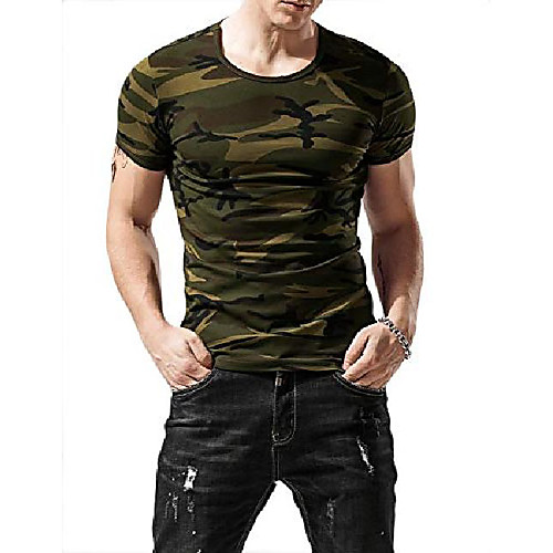 

mens short sleeve shirts comfort-soft fitness stretchy v neck camo t-shirt