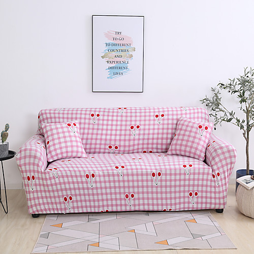 

Sofa Cover Striped Reactive Print Polyester Slipcovers
