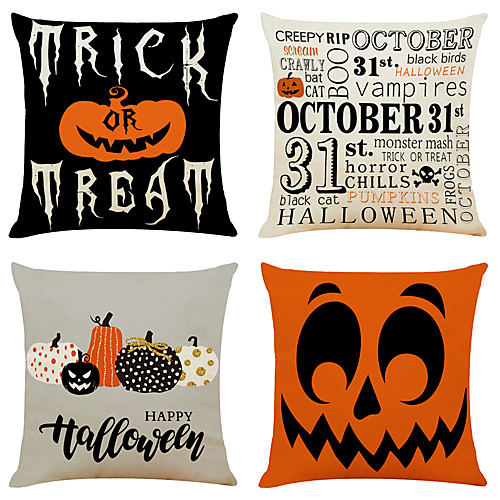 

Cushion Cover 4PC Linen Soft Decorative Square Throw Pillow Cover Cushion Case Pillowcase for Sofa Bedroom 45 x 45 cm (18 x 18 Inch) Superior Quality Mashine Washable