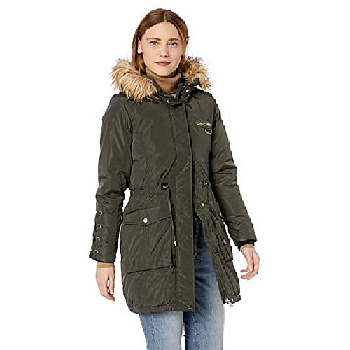 

women's anorak jacket, lace up olive, s