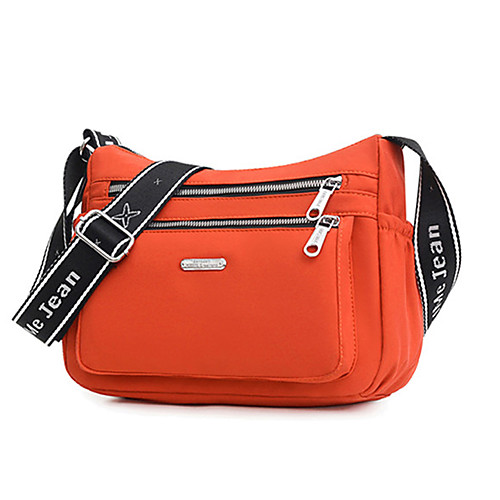 

Women's Bags Nylon Synthetic Crossbody Bag Zipper Daily Outdoor 2021 Baguette Bag MessengerBag Black Purple Red Orange