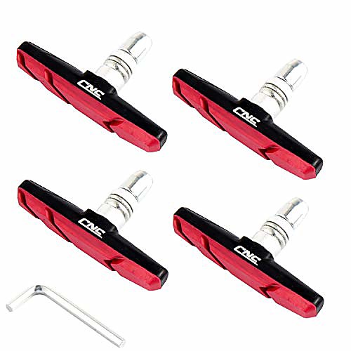 

2 pairs bicycle v-brake pads, bike 70mm v brake blocks set, cantilever brake pads, red black