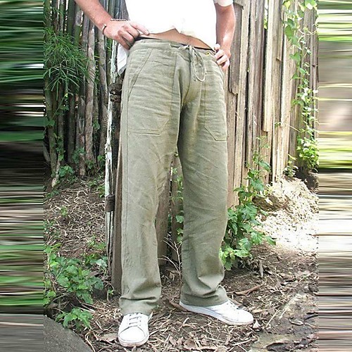 mens casual trousers lightweight Drawstring waist pants Straight breathable yoga gym summer pants dark khaki