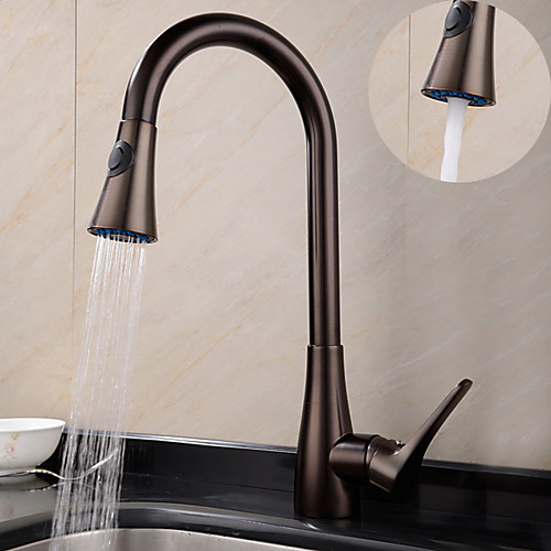 

Kitchen faucet - One Hole Oil-rubbed Bronze Pull-out / ­Pull-down / Tall / ­High Arc Deck Mounted Traditional Kitchen Taps / Brass / Single Handle One Hole