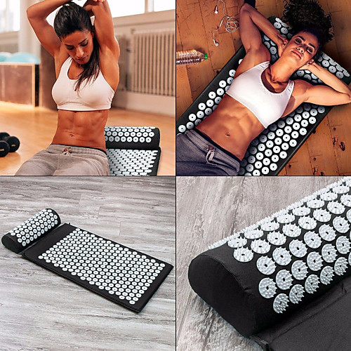 

1set Meditate Into Ding Meditation Mat Acupuncture Blanket Pillow Massage Acupuncture Yoga Mat Plantar Back Head Acupuncture Mat (Only Do Black Three Cloth Pad)