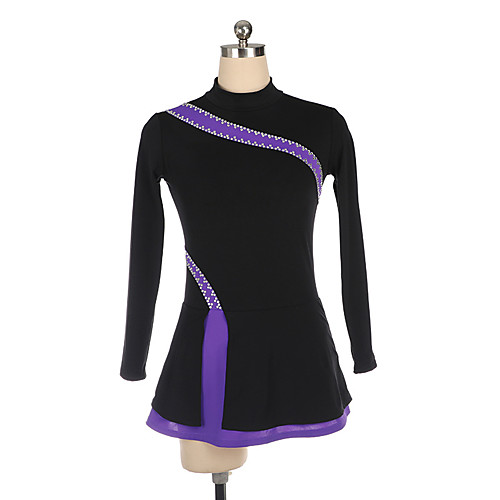 

Figure Skating Dress Women's Girls' Ice Skating Dress Purple Fuchsia Pink Spandex High Elasticity Training Competition Skating Wear Crystal / Rhinestone Long Sleeve Ice Skating Figure Skating / Kids
