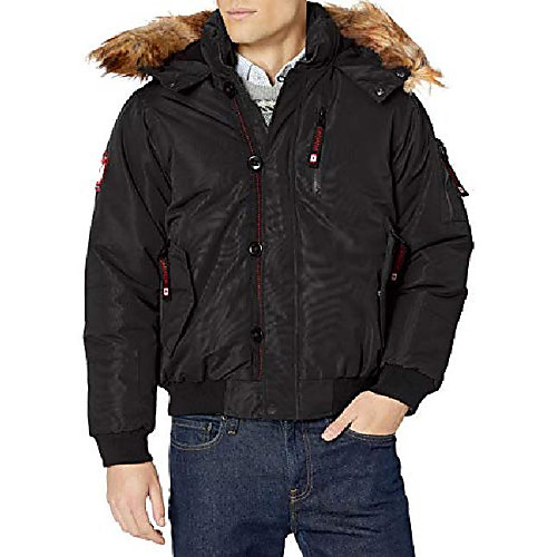 

men's heavy weight parka, sleeve stitch black, xxl