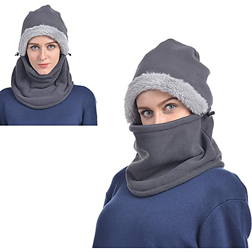 

Women's Hiking Cap Ski Hat Hooded Neck Warmer 1 PCS Winter Outdoor Thermal Warm Waterproof Windproof Fleece Lining Neck Gaiter Neck Tube Skull Cap Beanie Solid Color Fleece Dark Grey Black Red for