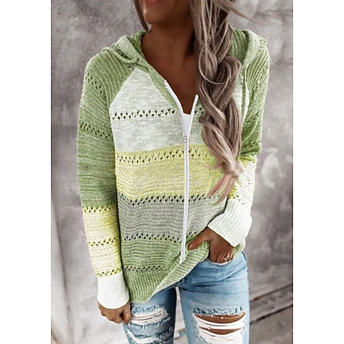 

Women's Hollow Out Geometric Pullover Long Sleeve Sweater Cardigans V Neck Fall Winter Black Blue Blushing Pink
