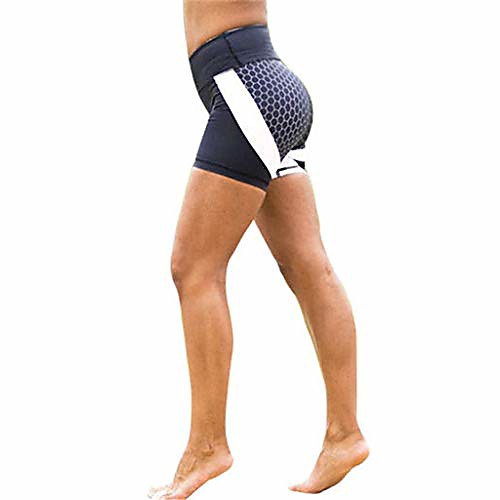 

hessimy high waist yoga short tummy control workout running athletic non see-through yoga shorts black