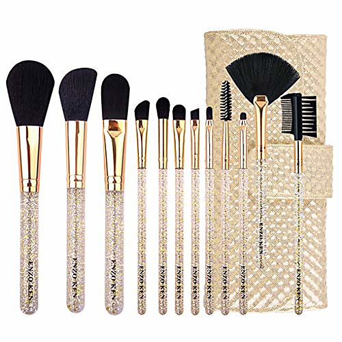 

12 makeup brushes set beginner makeup tools complete set of eye brushes is super soft (color : gold)