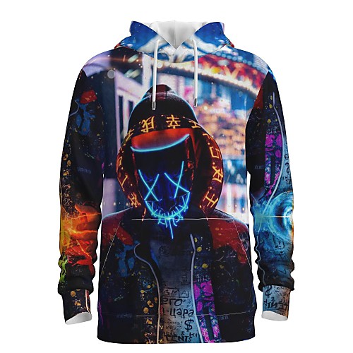 

Men's Pullover Hoodie Sweatshirt Print Graphic 3D Front Pocket Daily 3D Print 3D Print Casual Hoodies Sweatshirts Rainbow