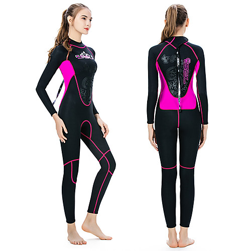 

SLINX Women's Full Wetsuit 3mm SCR Neoprene Diving Suit Thermal Warm Long Sleeve Back Zip - Swimming Diving Surfing Patchwork Spring & Fall Winter / Stretchy