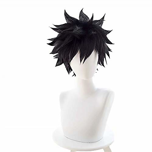 

kadiya short black fluffy boy male halloween hero role play cosplay wig anime performance costume wigs(not styled)