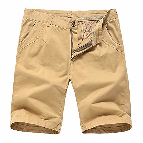 

men's pure color button-pocket overalls wind overalls shorts khaki