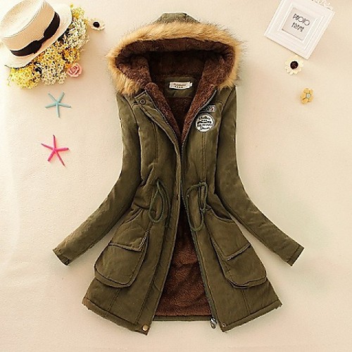 

womens hooded winter warm coats, faux fur lined outwear jacket red tag m-us s