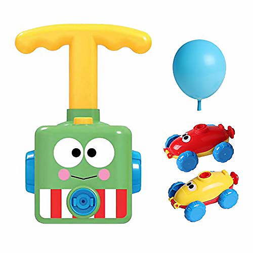 

balloon powered car toy for kids, air pressure powered car children's science toy, inflatable stem balloon race car kit for boys girls toddlers
