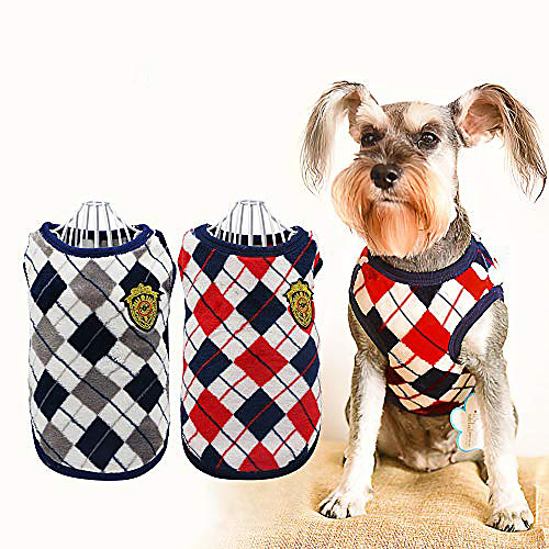 

dog sweater pet flannel winter clothes diamond plaid cat dog knitwear warm clothes coat dog soft sweatshirt dog apparel (medium 3-8 lb)