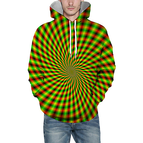 

Men's Pullover Hoodie Sweatshirt Graphic Abstract 3D Front Pocket Hooded Daily 3D Print 3D Print Casual Hoodies Sweatshirts Long Sleeve Yellow