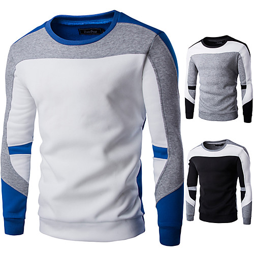 

Men's Long Sleeve Sweatshirt Running Shirt Patchwork Tee Tshirt Top Street Athleisure Winter Lightweight Breathable Quick Dry Fitness Running Jogging Training Sportswear Normal White Black Gray