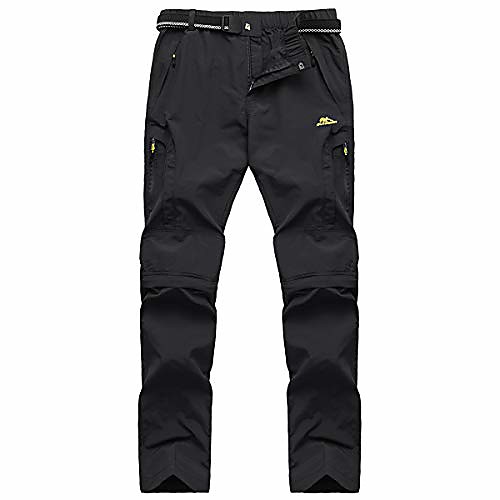 

men's outdoor hiking convertible pants lightweight quick dry water resistant fishing zip off cargo pants black