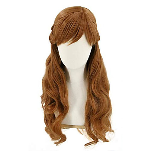 

anna wig kids girls long brown wavy halloween costume cosplay wigs (kids)