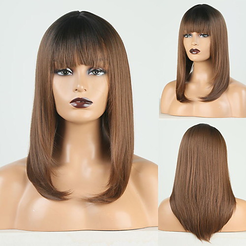 

Cosplay Costume Wig Synthetic Wig Ombre Wavy Bob Middle Part Wig Short Ombre Brown Synthetic Hair Women's Odor Free Soft Heat Resistant Ombre / Ombre Hair
