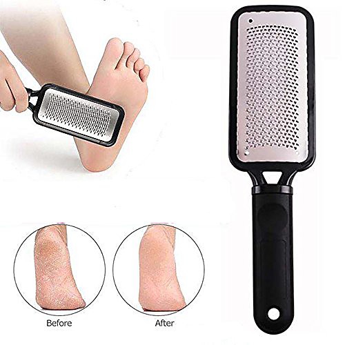 

foot rasp foot file and callus remover - foot scrub care tool,professional foot care pedicure metal surface tool to remove hard skin, can be used on both wet and dry feet (black)