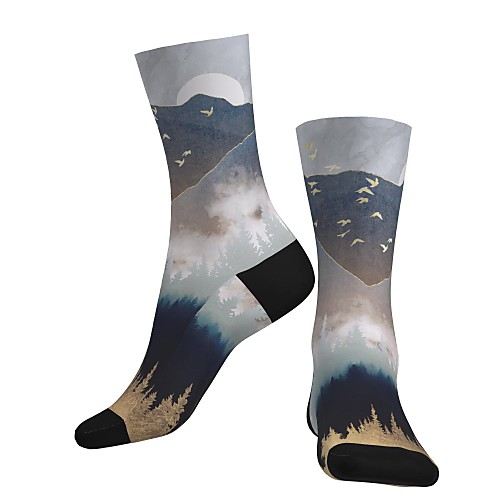 

Crew Socks Compression Socks Calf Socks Athletic Sports Socks Cycling Socks Women's Men's Bike / Cycling Lightweight Breathable Anatomic Design 1 Pair Graphic Printed Cotton Dark Gray S M L