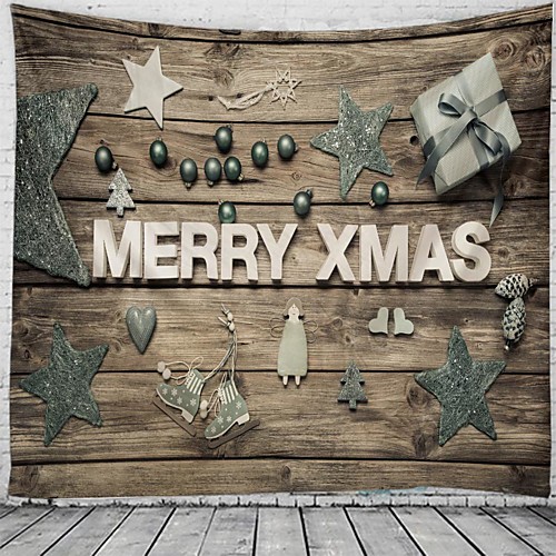 

Christmas Santa Claus Holiday Party Wall Tapestry Art Decor Blanket Curtain Picnic Tablecloth Hanging Home Bedroom Living Room Dorm Decoration Christmas Tree Star Gift