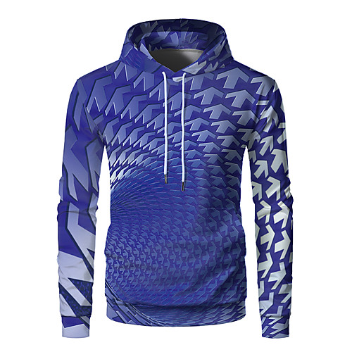 

Men's Pullover Hoodie Sweatshirt Graphic 3D Front Pocket Daily Weekend 3D Print 3D Print Hoodies Sweatshirts Blue