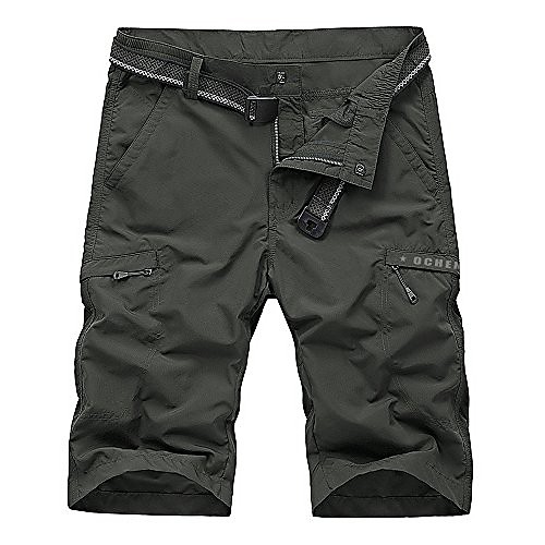 

men's outdoor lightweight hiking shorts quick dry shorts sports casual shorts dark grey 40