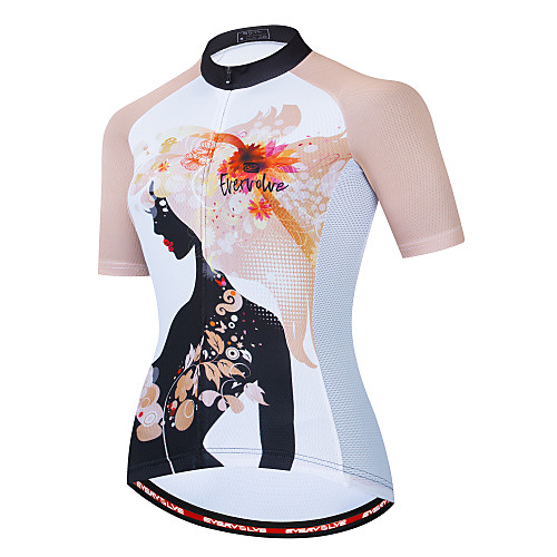 

Women's Short Sleeve Cycling Jersey White Bike Jersey Top Mountain Bike MTB Quick Dry Sports Clothing Apparel / Micro-elastic / Athleisure