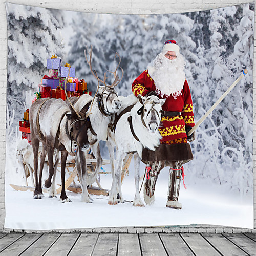 

Christmas Santa Claus Holiday Party Wall Tapestry Art Decor Blanket Curtain Picnic Tablecloth Hanging Home Bedroom Living Room Dorm Decoration Deer Christmas Old Man