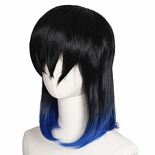 

black ombre blue anime cosplay wig for inosuke