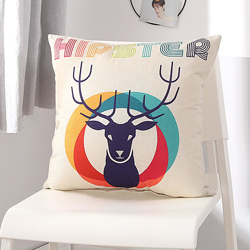 

Cushion Cover Fashion Lovely Deer Northern Europe Style Cotton Linen Pillow Case Cover Living Room Bedroom Sofa Cushion Cover Modern Sample Room
