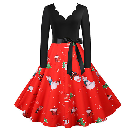 

Santa Claus Christmas Dress Women's Adults' Leisure Christmas Christmas Polyester Dress