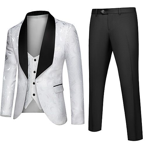 

Tuxedos Standard Fit Shawl Collar Single Breasted One-button Polyester Solid Colored